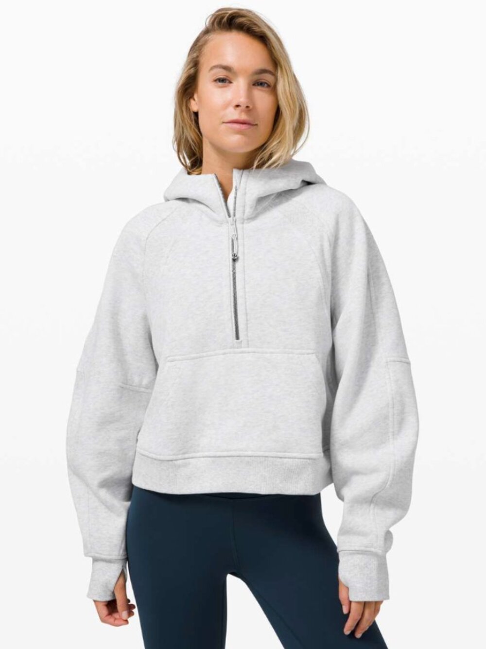 Lululemon Scuba Oversized Half Zip Hoodie XS/S  Heathered Grey